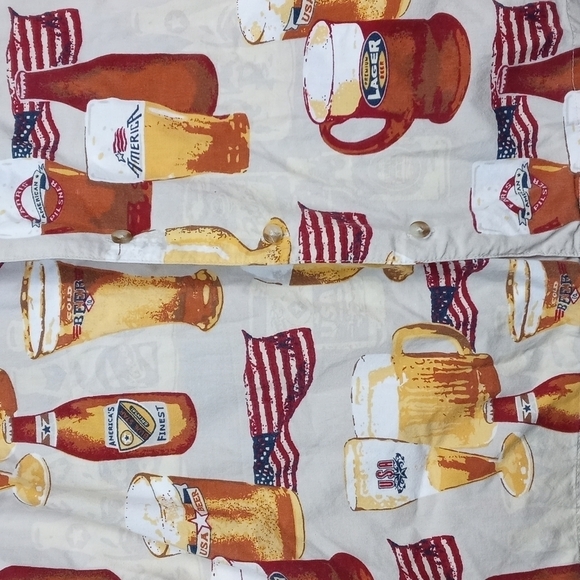 C & B Sport by Croft & Barrow mens short sleeved button down beer shirt - Picture 2 of 12